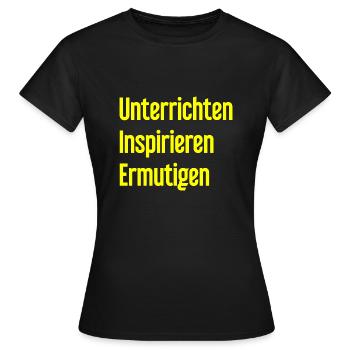 Enseigner, inspirer, encourager - T-shirt Femme - noir - Devant - AI Model Female 172 dark (172cm)