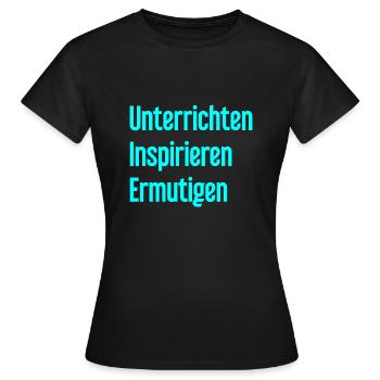 Enseigner, inspirer, encourager - T-shirt Femme - noir - Devant - AI Model Female 172 dark (172cm)