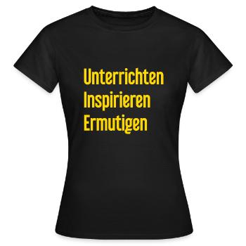 Enseigner, inspirer, encourager - T-shirt Femme - noir - Devant - AI Model Female 172 dark (172cm)