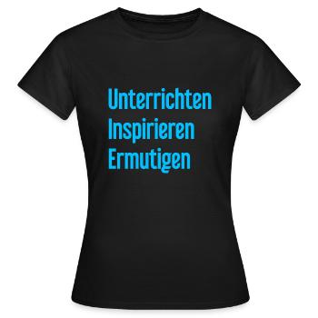 Enseigner, inspirer, encourager - T-shirt Femme - noir - Devant - AI Model Female 172 dark (172cm)