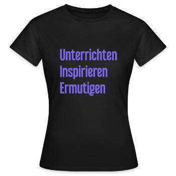 Enseigner, inspirer, encourager - T-shirt Femme - noir - Devant - AI Model Female 172 dark (172cm)