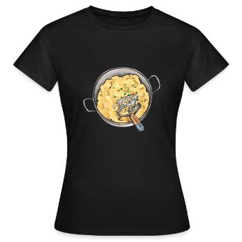 Purée de pommes de terre Purée de pommes de terre - T-shirt Femme - noir - Devant - AI Model Female 172 dark (172cm)