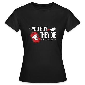 Your Choice Vegan - Frauen T-Shirt - Schwarz - Vorne - AI Model Female 172 dark (172cm)