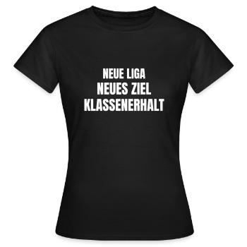 Nouveau championnat, nouvel objectif : la relégation - T-shirt Femme - noir - Devant - AI Model Female 172 dark (172cm)