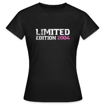Édition Limitée 2004 18ème Anniversaire Cadeau Dames - T-shirt Femme - noir - Devant - AI Model Female 172 dark (172cm)