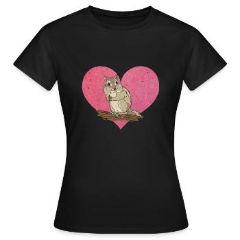 Cadeau de rongeur chipmunk - T-shirt Femme - noir - Devant - AI Model Female 172 dark (172cm)