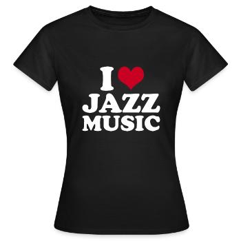 J’aime la musique jazz - T-shirt Femme - noir - Devant - AI Model Female 172 dark (172cm)