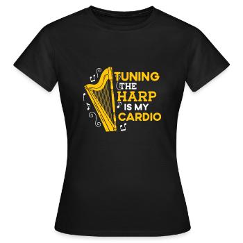 Tuning The Harp Is My Harmony Funny Harpist - Women's T-Shirt - black - Front - AI Model Female 172 dark (172cm)