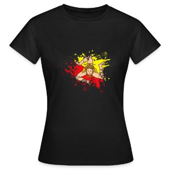 Sicily Flag Italy Sicily - Women's T-Shirt - black - Front - AI Model Female 172 dark (172cm)
