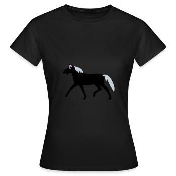 Pony Pferd Weihnachtsgeschenk Kinder reiten - Frauen T-Shirt - Schwarz - Vorne - AI Model Female 172 dark (172cm)