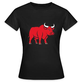 Stier - Frauen T-Shirt - Schwarz - Vorne - AI Model Female 172 dark (172cm)