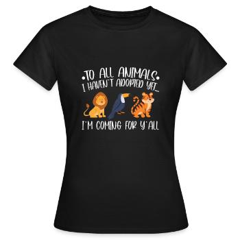 Adoption d'animaux - T-shirt Femme - noir - Devant - AI Model Female 172 dark (172cm)