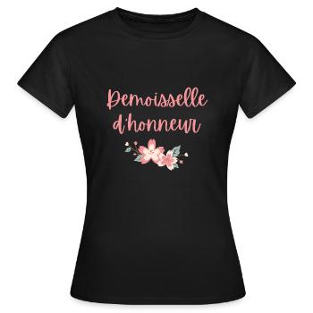 Demoiselle d'honneur - T-shirt Femme - noir - Devant - AI Model Female 172 dark (172cm)