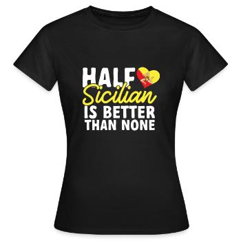 Sicily Flag Italy Sicily - Women's T-Shirt - black - Front - AI Model Female 172 dark (172cm)