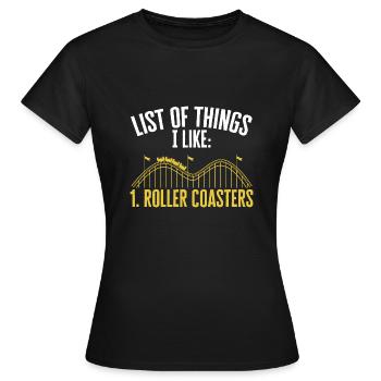 Roller Coaster Amusement Park - Women's T-Shirt - black - Front - AI Model Female 172 dark (172cm)