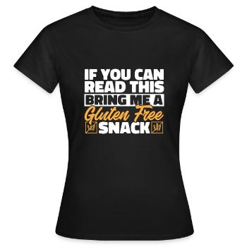 Sans gluten Intolérance au gluten - T-shirt Femme - noir - Devant - AI Model Female 172 dark (172cm)