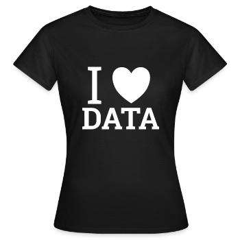 "Love Data" | Data Scientist - Frauen T-Shirt - Schwarz - Vorne - AI Model Female 172 dark (172cm)