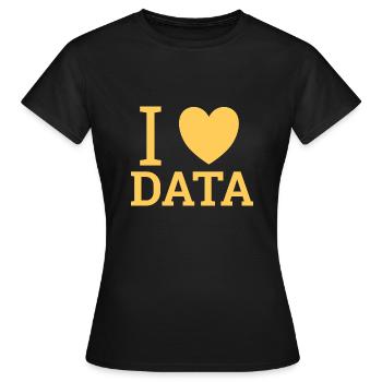 "Love Data" | Data Scientist - Frauen T-Shirt - Schwarz - Vorne - AI Model Female 172 dark (172cm)