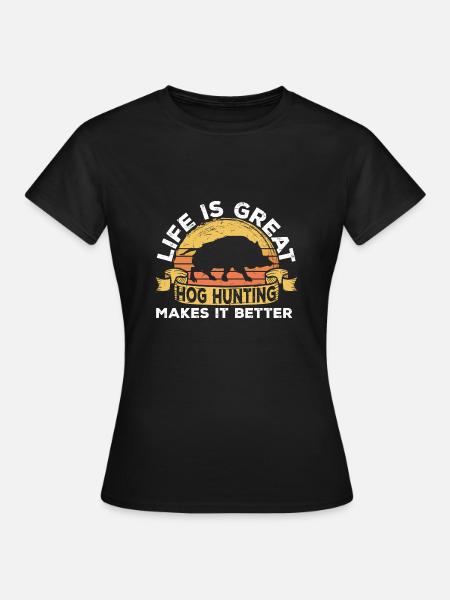 Wildschweinjagd Jäger Wildschwein - Frauen T-Shirt - Schwarz