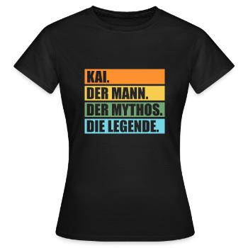Kai - Frauen T-Shirt - Schwarz - Vorne - AI Model Female 172 dark (172cm)