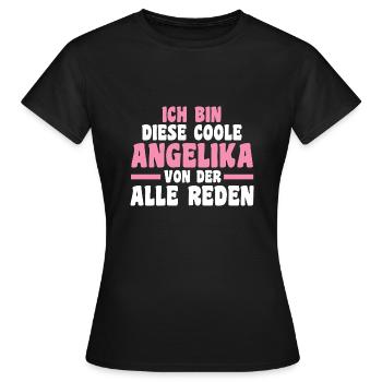 Angelika - Frauen T-Shirt - Schwarz - Vorne - AI Model Female 172 dark (172cm)