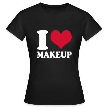 I Love Makeup - Women's T-Shirt - black - Front - AI Model Female 172 dark (172cm)