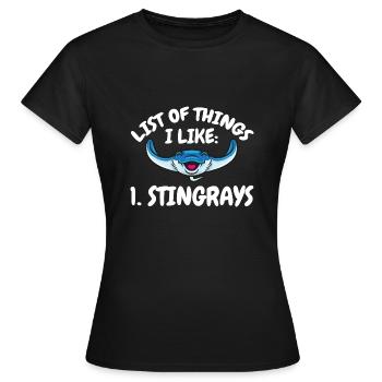 Raies pastenagues, raies manta, raies océaniques, raies - T-shirt Femme - noir - Devant - AI Model Female 172 dark (172cm)