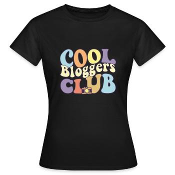 Cool Bloggers Club Influencer Writer Vlogger - Frauen T-Shirt - Schwarz - Vorne - AI Model Female 172 dark (172cm)
