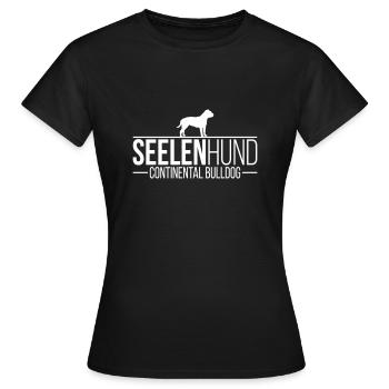 CONTINENTAL BULLDOG Seelenhund - Frauen T-Shirt - Schwarz - Vorne - AI Model Female 172 dark (172cm)