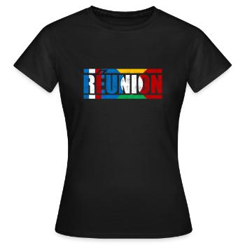 Réunion - T-shirt Femme - noir - Devant - AI Model Female 172 dark (172cm)