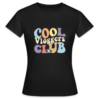 Cool Vloggers Club Social Media Content Creator - Women's T-Shirt - black - Front - AI Model Female 172 dark (172cm)