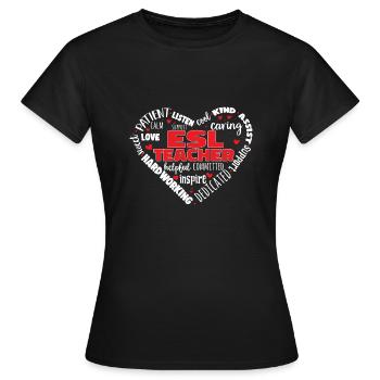 Lehrkraft Englisch Zweitsprache Fremdsprache - Frauen T-Shirt - Schwarz - Vorne - AI Model Female 172 dark (172cm)