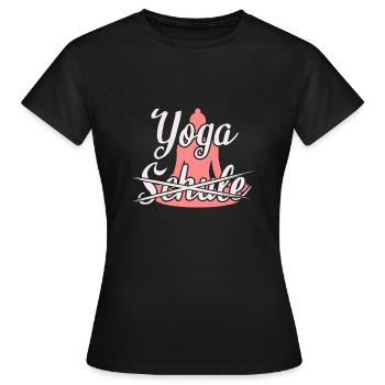 Yoga Statt Schule Yoginis Geschenkidee - Frauen T-Shirt - Schwarz - Vorne - AI Model Female 172 dark (172cm)