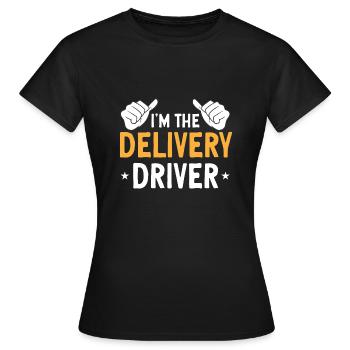 Lieferant Paket Lieferung - Frauen T-Shirt - Schwarz - Vorne - AI Model Female 172 dark (172cm)