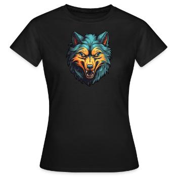 Wolf Fenrir - Frauen T-Shirt - Schwarz - Vorne - AI Model Female 172 dark (172cm)