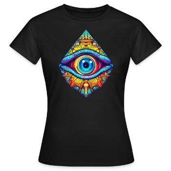 Protection oculaire omnisciente symbole mysticisme occulte - T-shirt Femme - noir - Devant - AI Model Female 172 dark (172cm)