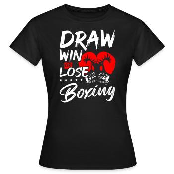 Match nul, victoire ou défaite, boxe - T-shirt Femme - noir - Devant - AI Model Female 172 dark (172cm)