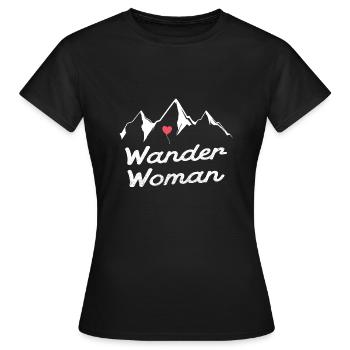 Wander Woman Alps Trekking Outdoor Mountains Nature - Women's T-Shirt - black - Front - AI Model Female 172 dark (172cm)