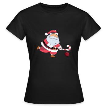Père Noël Amateur de hockey sur gazon Spor de Noël - T-shirt Femme - noir - Devant - AI Model Female 172 dark (172cm)