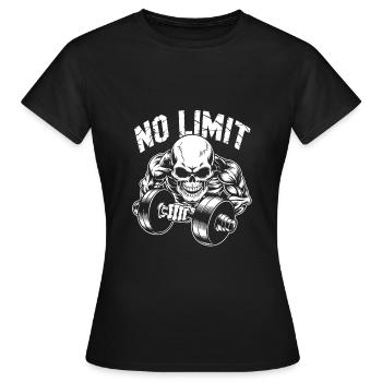 Entraînement de musculation du crâne et No Limit - T-shirt Femme - noir - Devant - AI Model Female 172 dark (172cm)