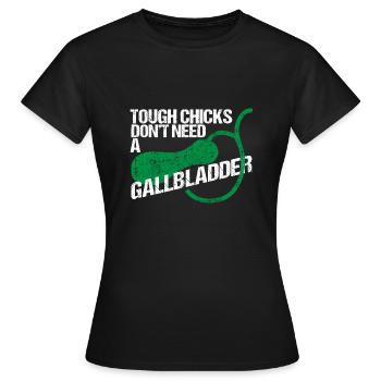 OP Vésicule biliaire - T-shirt Femme - noir - Devant - AI Model Female 172 dark (172cm)
