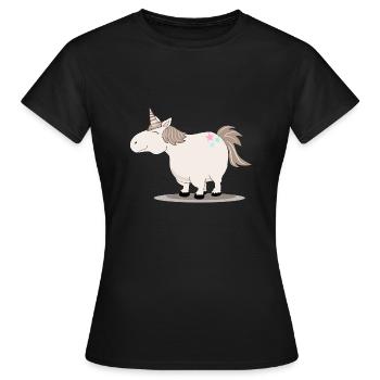 Thick cute unicorn - Women's T-Shirt - black - Front - AI Model Female 172 dark (172cm)