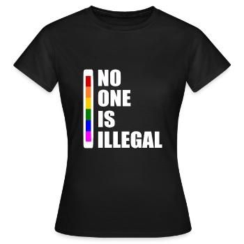 No one is illegal - T-shirt Femme - noir - Devant - AI Model Female 172 dark (172cm)