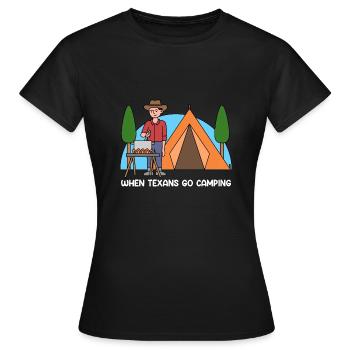 Camping in Texas Design für stolze Texaner - Frauen T-Shirt - Schwarz - Vorne - AI Model Female 172 dark (172cm)