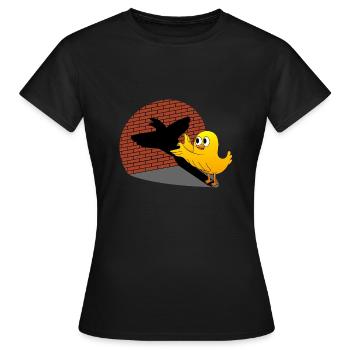 Ombre d’oiseau Figure Ombre Image Jeu d’ombre - T-shirt Femme - noir - Devant - AI Model Female 172 dark (172cm)