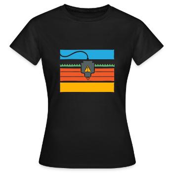 3D Drucker 3D Druck - Frauen T-Shirt - Schwarz - Vorne - AI Model Female 172 dark (172cm)