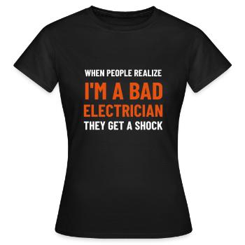 Paroles d'électriciens - T-shirt Femme - noir - Devant - AI Model Female 172 dark (172cm)