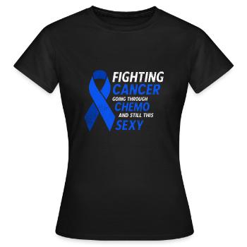 Lutte contre le cancer et encore ce cancer du côlon sexy - T-shirt Femme - noir - Devant - AI Model Female 172 dark (172cm)