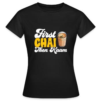 Thé Chai Masala Chai - T-shirt Femme - noir - Devant - AI Model Female 172 dark (172cm)