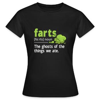fart farting farting farting - Women's T-Shirt - black - Front - AI Model Female 172 dark (172cm)